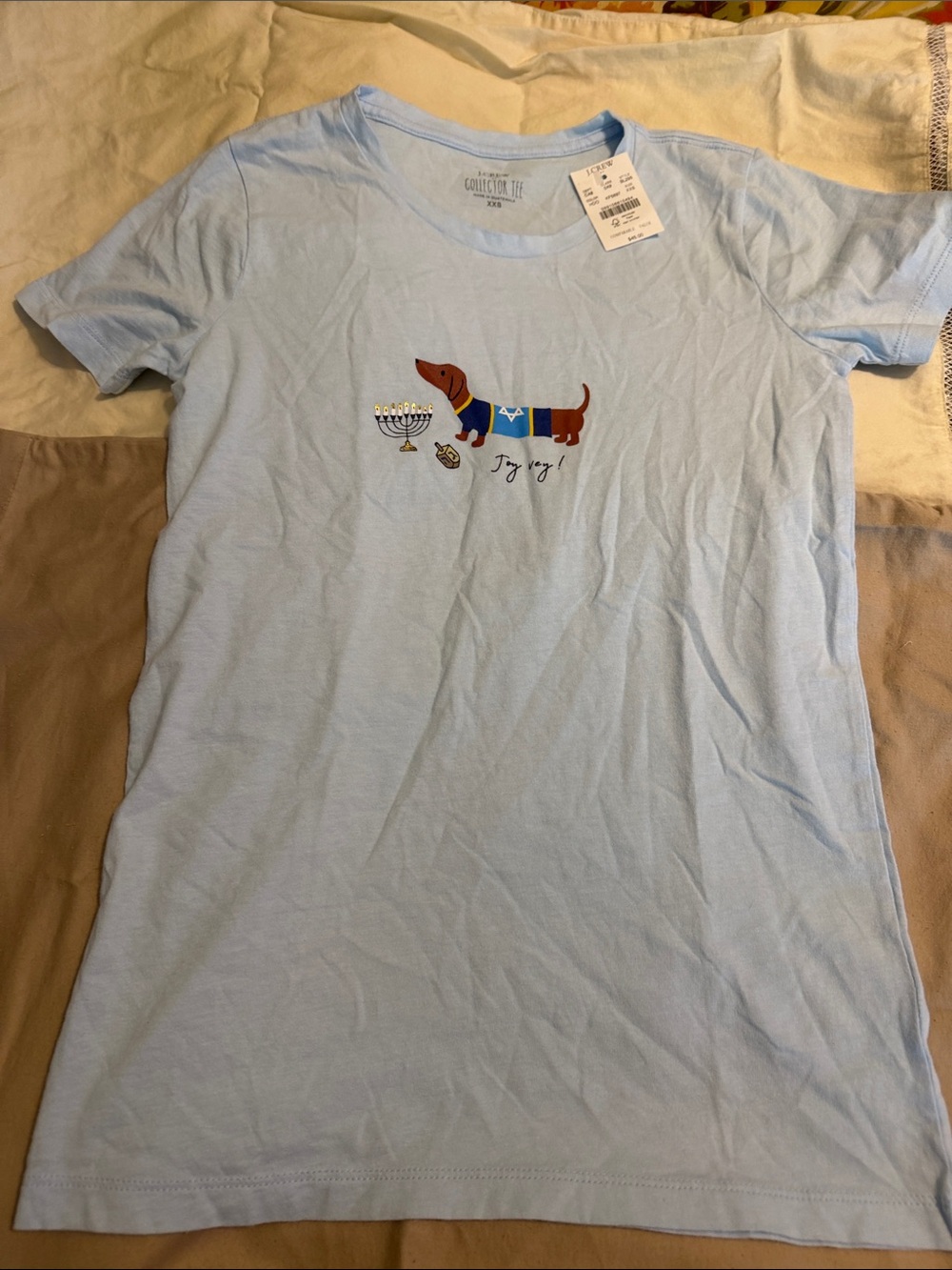 J. Crew Light Blue Dachshund Graphic Dog T-Shirt